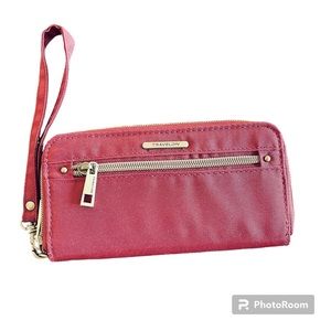 NWT Travelon wallet RFID protection clutch dark red burgundy maroon